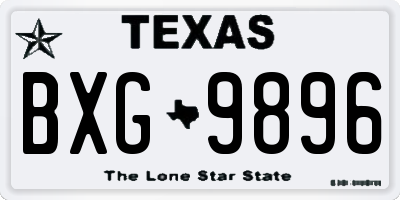 TX license plate BXG9896