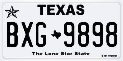 TX license plate BXG9898