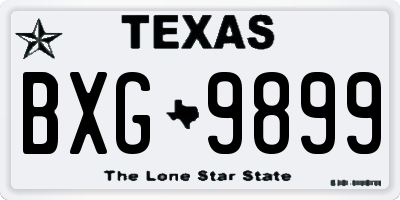 TX license plate BXG9899