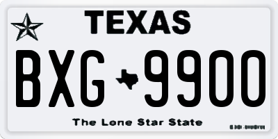 TX license plate BXG9900
