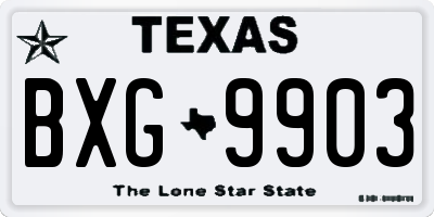 TX license plate BXG9903