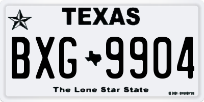TX license plate BXG9904