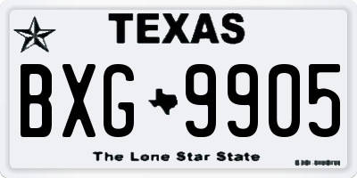 TX license plate BXG9905