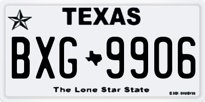 TX license plate BXG9906