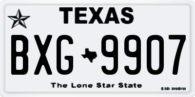 TX license plate BXG9907