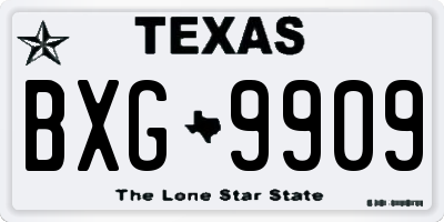 TX license plate BXG9909