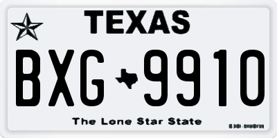 TX license plate BXG9910