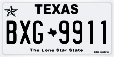 TX license plate BXG9911