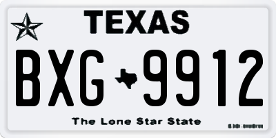 TX license plate BXG9912