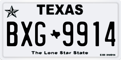 TX license plate BXG9914