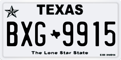 TX license plate BXG9915