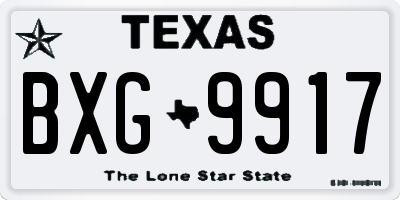 TX license plate BXG9917