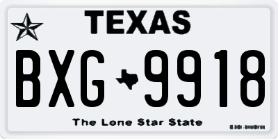 TX license plate BXG9918