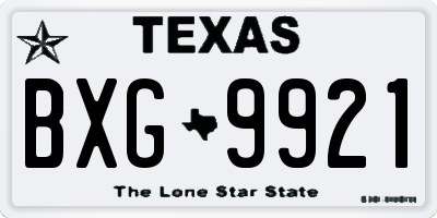 TX license plate BXG9921