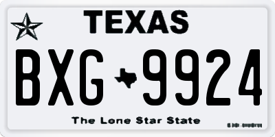 TX license plate BXG9924