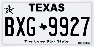 TX license plate BXG9927