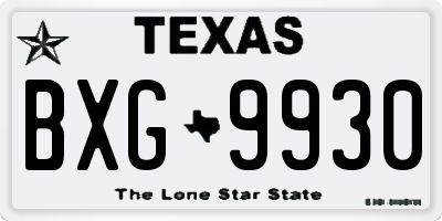 TX license plate BXG9930