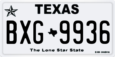 TX license plate BXG9936