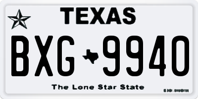 TX license plate BXG9940