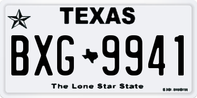 TX license plate BXG9941