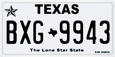 TX license plate BXG9943