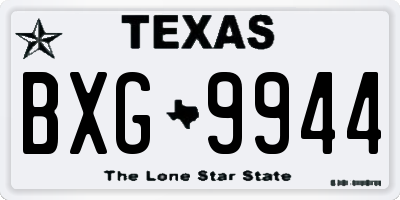 TX license plate BXG9944