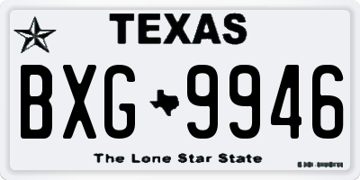 TX license plate BXG9946