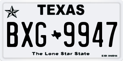 TX license plate BXG9947