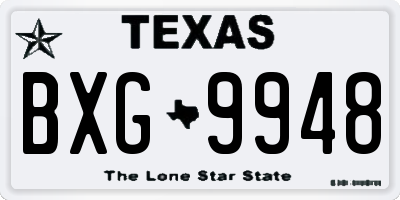 TX license plate BXG9948