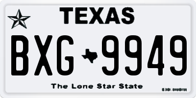 TX license plate BXG9949