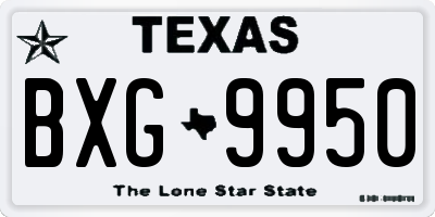 TX license plate BXG9950