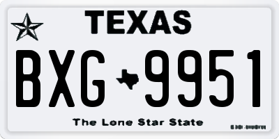TX license plate BXG9951