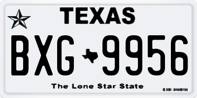 TX license plate BXG9956