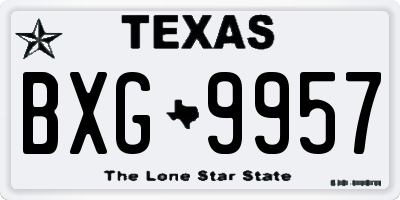 TX license plate BXG9957