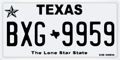 TX license plate BXG9959