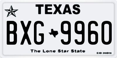 TX license plate BXG9960