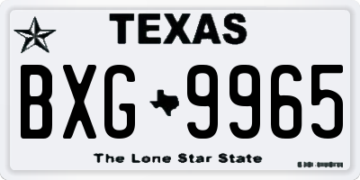 TX license plate BXG9965