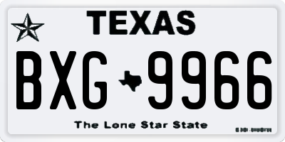 TX license plate BXG9966