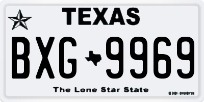 TX license plate BXG9969