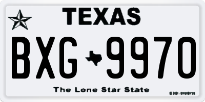 TX license plate BXG9970