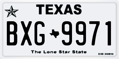 TX license plate BXG9971