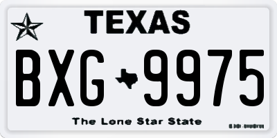 TX license plate BXG9975