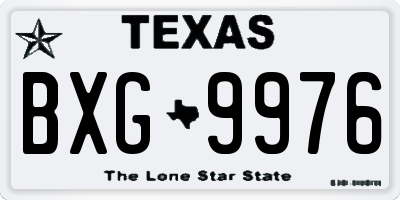 TX license plate BXG9976