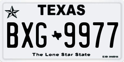 TX license plate BXG9977
