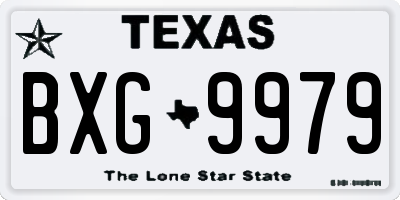 TX license plate BXG9979