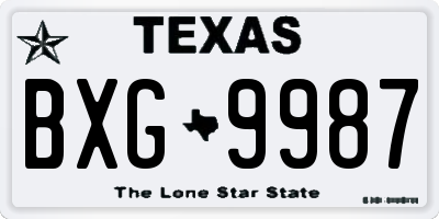 TX license plate BXG9987
