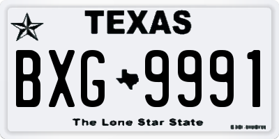 TX license plate BXG9991