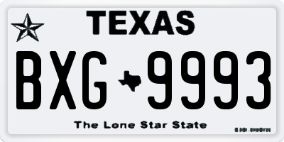 TX license plate BXG9993