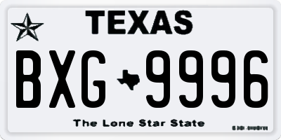 TX license plate BXG9996
