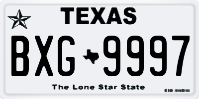 TX license plate BXG9997